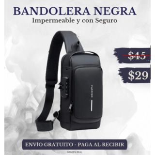  BOLSO PECHERO FASHION ULTRA IMPERMEABLE CON SEGURO (NEGRO) 