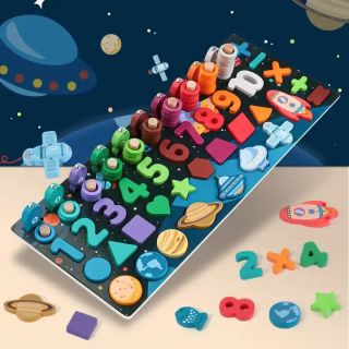Juego Montessori Múltiple Números Figuras Pesca