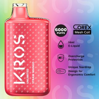 Kros Vape Unlimited 6000 Puffs Straw Mango